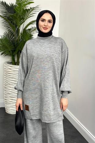 Armalı Triko Takım Gri