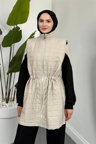 Armoni Kapitone Yelekli 3lü Takım Bej