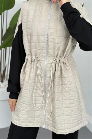 Armoni Kapitone Yelekli 3lü Takım Bej