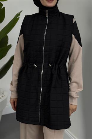 Armoni Kapitone Yelekli 3lü Takım Siyah