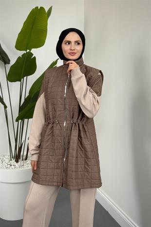 Armoni Kapitone Yelekli 3lü Takım Vizon