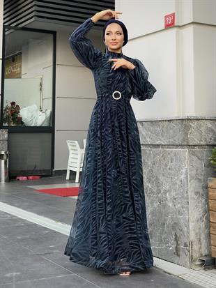 Asena Karpuz Kol Abiye Lacivert