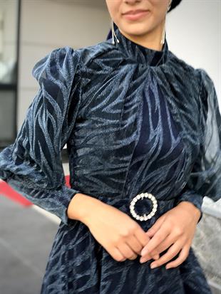 Asena Karpuz Kol Abiye Lacivert