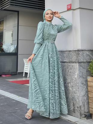 Asena Karpuz Kol Abiye Mint