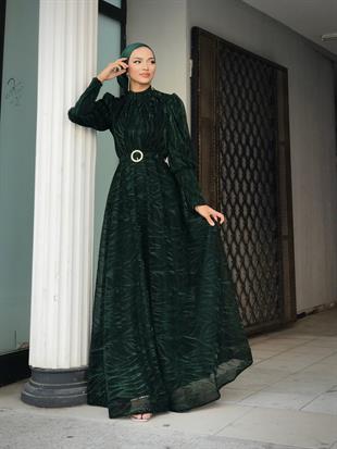 Asena Karpuz Kol Abiye Zümrüt