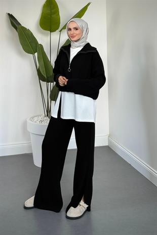 Aura Üçlü Triko Takım Siyah