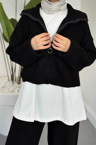 Aura Üçlü Triko Takım Siyah