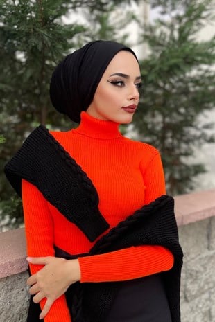 Balıkçı Triko Kazak Turuncu