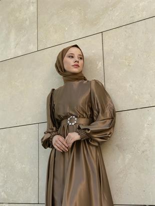 Balon Kol Saten Abiye Gold