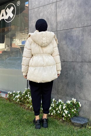 Beli Büzgülü Mont Bej