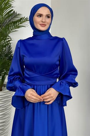 Belina Çapraz Kolları Fırfır Abiye Sax