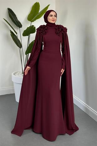 Bellavere Omzu Güllü Abiye Vişne Çürüğü