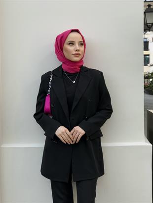 Blazer Ceketli Pantolonlu Takım Siyah