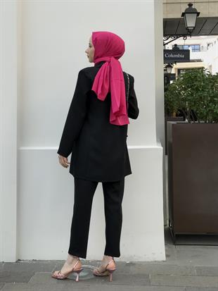Blazer Ceketli Pantolonlu Takım Siyah