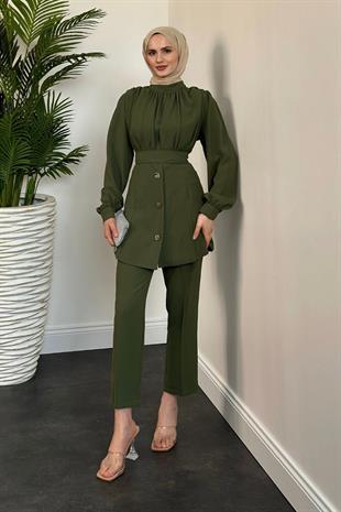 Buğlem Pantolon Takım Haki