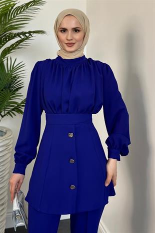 Buğlem Pantolon Takım Saks