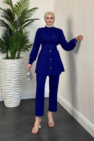 Buğlem Pantolon Takım Saks