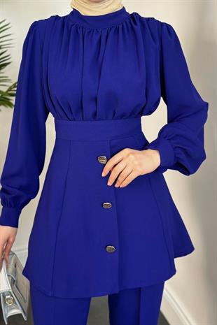 Buğlem Pantolon Takım Saks