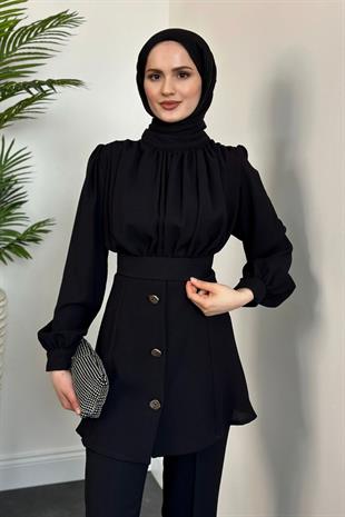 Buğlem Pantolon Takım Siyah