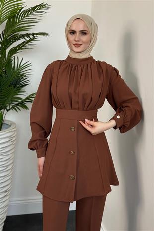 Buğlem Pantolon Takım Taba