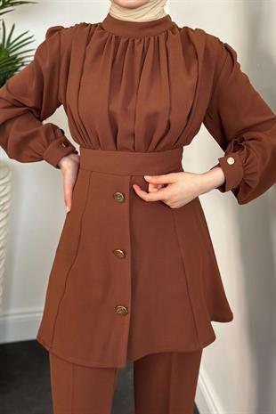 Buğlem Pantolon Takım Taba