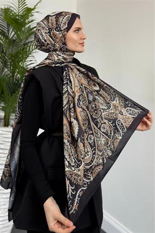 Butterfly Desenli Şal Siyah