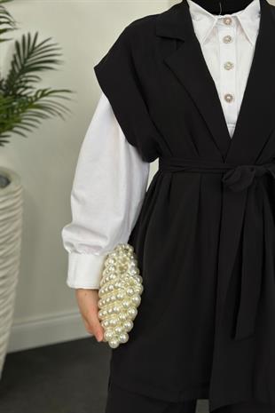 Calandra Yelekli Pantolon Takım Siyah