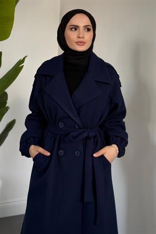 Camora Astarlı Kaşe Kaban Lacivert
