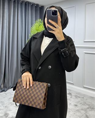 Cara Kolu Kemerli Kaban Siyah