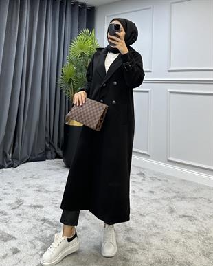 Cara Kolu Kemerli Kaban Siyah