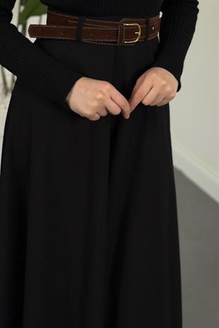 Cavella Krep Etek Siyah