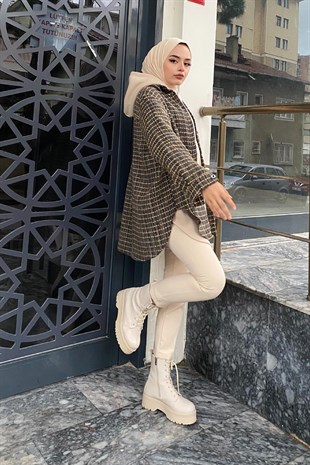 Çizgili Cepli Gömlek Füme