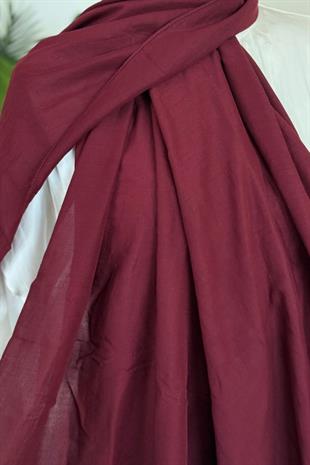 Comfort Pamuk Vual Şal Bordo