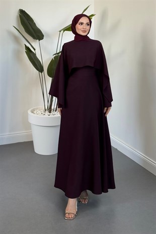 Coralie Pelerinli Mevlana Elbise Mürdüm