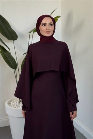 Coralie Pelerinli Mevlana Elbise Mürdüm