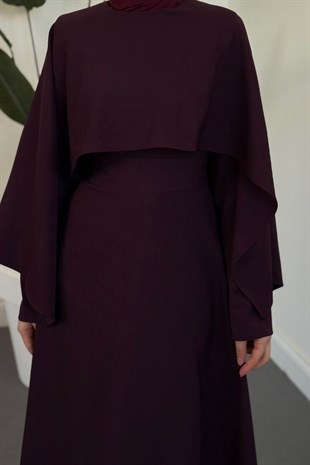 Coralie Pelerinli Mevlana Elbise Mürdüm