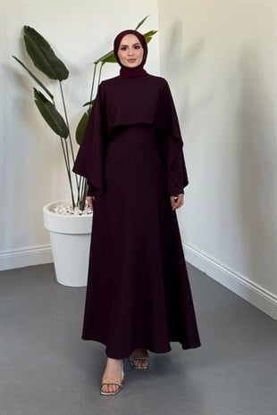 Coralie Pelerinli Mevlana Elbise Mürdüm