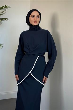 Cormel Çapraz Etek Takım Lacivert