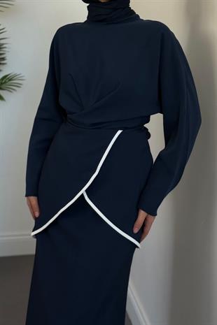 Cormel Çapraz Etek Takım Lacivert