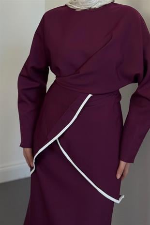 Cormel Çapraz Etek Takım Mürdüm