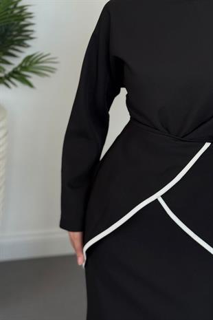 Cormel Çapraz Etek Takım Siyah