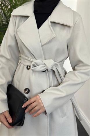 Darell Astarlı Düğmeli Kaban Krem