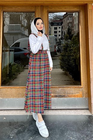 Desenli Salopet Etek Siyah