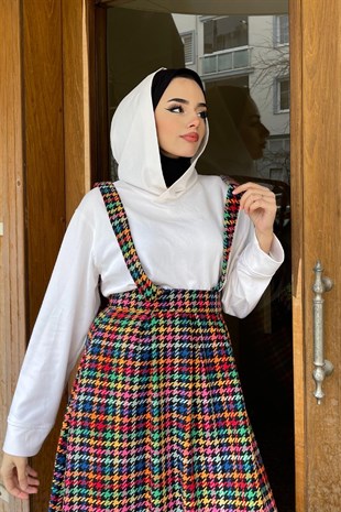 Desenli Salopet Etek Siyah