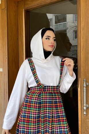 Desenli Salopet Etek Siyah