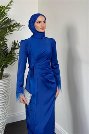 Diela Kolları Tüy Detay Abiye Sax