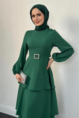 Diya Kat Kat Abiye Yeşil