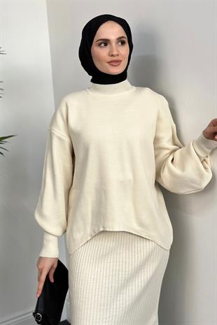 Edwin Jileli Kazak Triko Takım Krem