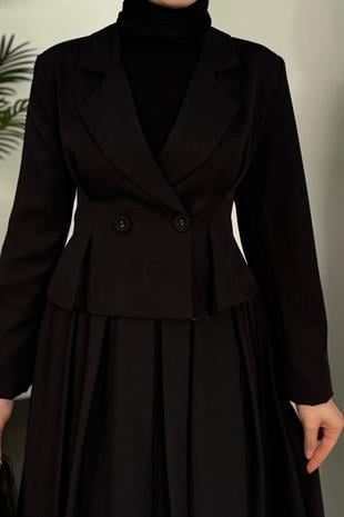 Elvin Blazer Etek Takım Siyah