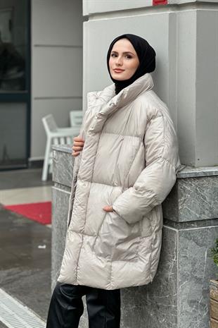 Eva Şişme Mont Bej
